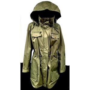 Yoki Women's Olive Green Lightweight Jacket Drawstring Waist 1XL